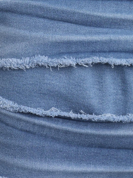 Haute Falda De Denim Con Capas, Hebilla Y Caida