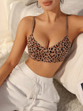 Sujetador Inalambrico De Impresion De Leopardo Para Mujeres