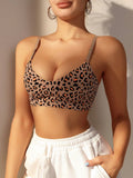 Sujetador Inalambrico De Impresion De Leopardo Para Mujeres