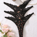 Tangas Estampadas De Flores Pequenas Para Mujer (3 Piezas)
