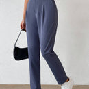 Prive Pantalones Conicos De Cintura Alta Con Bolsillos Para Mujer