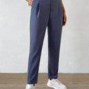 Prive Pantalones Conicos De Cintura Alta Con Bolsillos Para Mujer