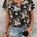 LUNE Blusa Casual Para Mujer Con Estampado Floral Y Escote En Forma De Ojo De Cerradura
