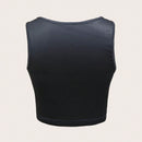 Top sin mangas de cuello redondo y estampado para mujeres, ideal para el verano