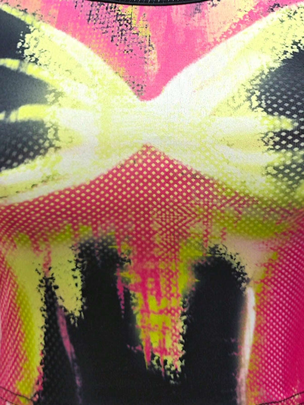 Top sin mangas de cuello redondo y estampado para mujeres, ideal para el verano