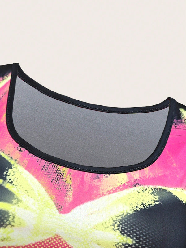 Top sin mangas de cuello redondo y estampado para mujeres, ideal para el verano