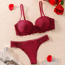 Conjunto De Lenceria Decorado Con Lazos De Mariposa, Encaje Combinado Para Dia De San Valentin