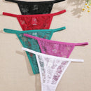 Set de 5 pantaletas de encaje floral con talle bajo sexy para mujer