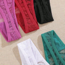 Set de 5 pantaletas de encaje floral con talle bajo sexy para mujer