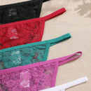 Set de 5 pantaletas de encaje floral con talle bajo sexy para mujer