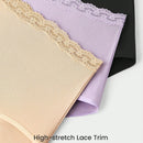 LUVLETTE Conjunto De 3 Panties Cortos De Cintura Alta Para Mujeres Con Encaje, Hechos De Modal