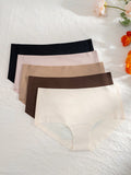 5 Piezas Boxer Briefs Lisos Con Cintura Baja