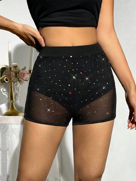 ICON Shorts Ajustados De Malla Brillante Para Mujer