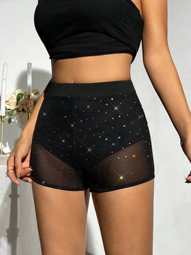 ICON Shorts Ajustados De Malla Brillante Para Mujer