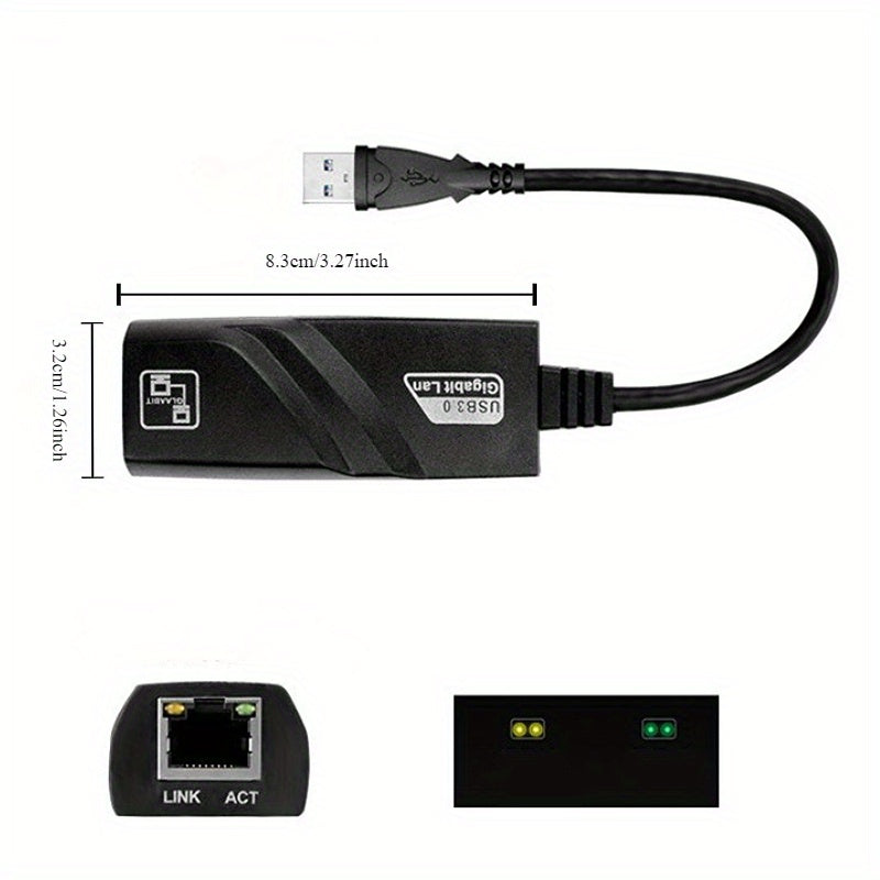 Adaptador de Red con Cable Ethernet LAN USB a RJ45 de 100 Mbps para Tarjeta de Red USB en PC Windows