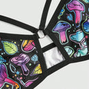 ROMWE Fairycore Sujetador Con Estampado De Hojas De Hongos Psicodelicos Inalambricos