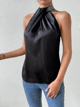 Prive Blusa Sin Mangas Con Cuello Halter