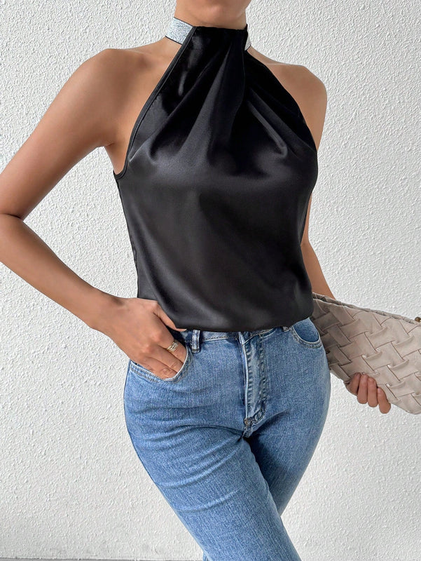 Prive Blusa Sin Mangas Con Cuello Halter