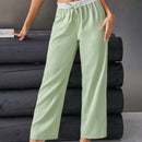 Essnce Pantalones Rectos De Alto Nivel Femenino Con Bloque De Color En La Cintura