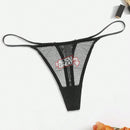 Tangas De Tanga Transpirables Con Estampado De Encaje Y Dibujos Animados Para Mujer