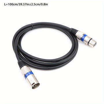 Cable de micrófono XLR macho a hembra de alta calidad I-ZCLIVE – Cable de audio balanceado de 3 pines para KTV, sistemas de sonido, preamplificadores y estaciones de radio, diseño plano duradero con conectores metálicos