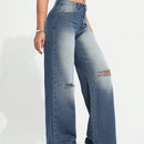 EZwear Jeans Lavados Y Desgastados Con Agujeros Para Mujer