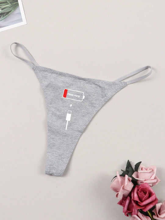 Tanga Sensual Para Mujer Con Estampado De Carga