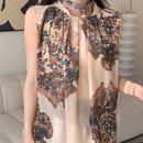 DAZY Blusa De Chifon Con Estampado Floral, Sin Hombros Y Con Cabestrillo