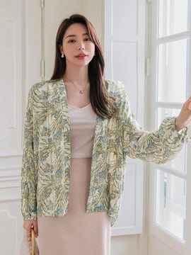 DAZY Camisa Floja De Manga Larga Con Estampado Floral Para Mujer