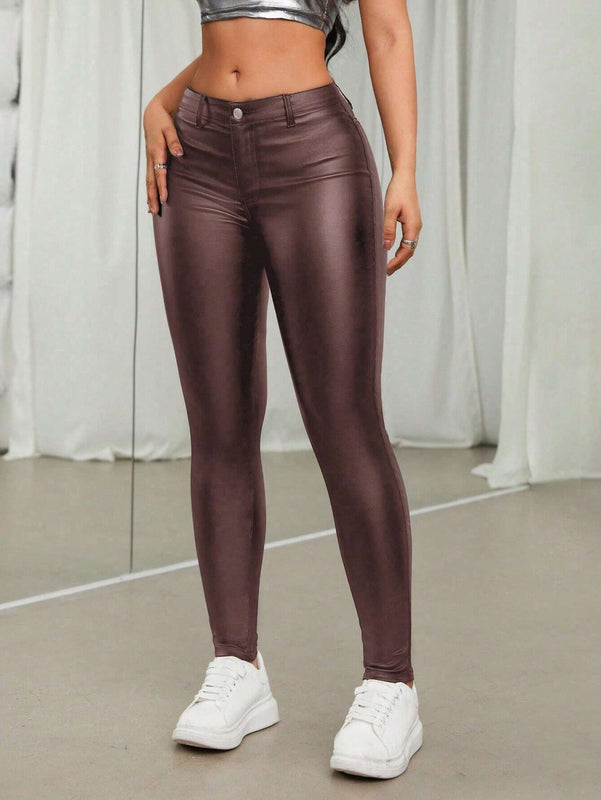 Pantalones ajustados con cremallera
