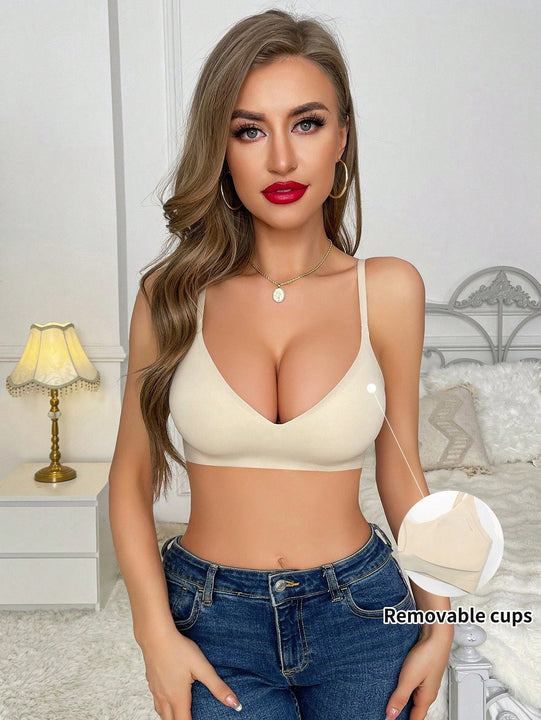 Sujetador Sin Costuras Con Almohadillas Extraibles Para Mujer