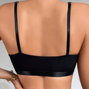 Sujetador de camisola sexy de estilo frances sin alambre y sin marcas de empuje hacia arriba