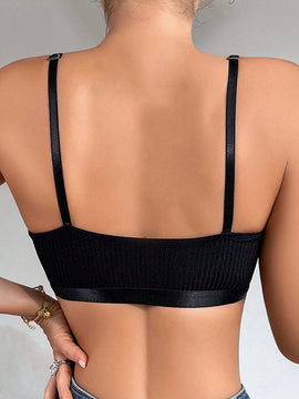 Sujetador de camisola sexy de estilo frances sin alambre y sin marcas de empuje hacia arriba