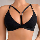 Sujetador de camisola sexy de estilo frances sin alambre y sin marcas de empuje hacia arriba