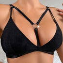 Sujetador de camisola sexy de estilo frances sin alambre y sin marcas de empuje hacia arriba