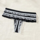 Fondo De Bikini De Malla Frontal Con Lazo Y Volante De Encaje
