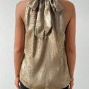 Prive Camisa De Cuello Halter Brillante Para Mujer