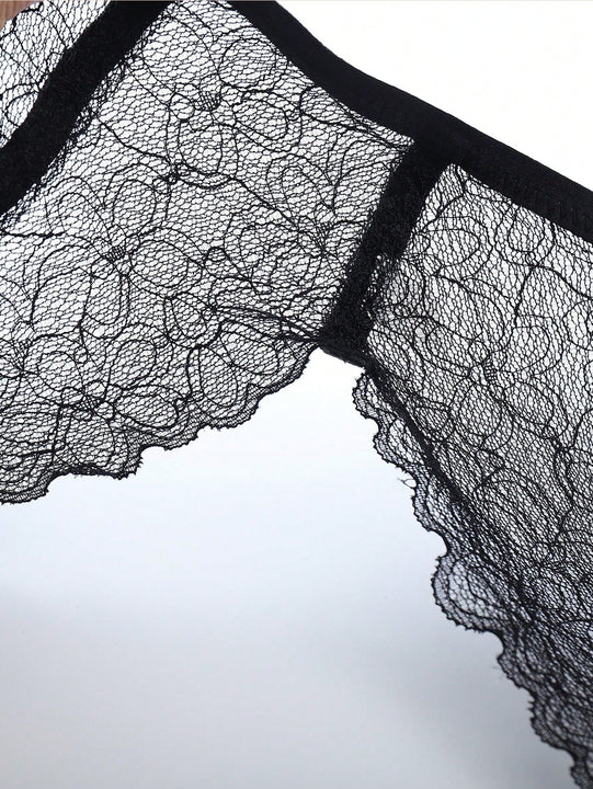 1 Pieza Sujetador Sin Cables Sexy Con Cierre Frontal De Encaje Y Estampado Floral