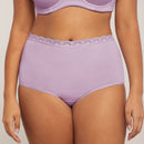 LUVLETTE Conjunto De 3 Panties Cortos De Cintura Alta Para Mujeres Con Encaje, Hechos De Modal