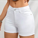 Prive Pantalones Cortos De Mezclilla Con Dobladillo Enrollado Y Elastico