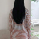 Dazy Tall Sueter De Punto Fino Con Cuello Redondo Y Mangas Largas De Mujer Con Ajuste Holgado Y Rayas