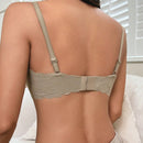 DAZY Bralette De Encaje Y Color Solido Con Borde Festoneado