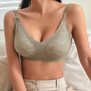 DAZY Bralette De Encaje Y Color Solido Con Borde Festoneado