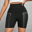 Lady Pantalones Cortos De Cintura Alta De Mujer Con Detalles De Cremallera Y Corte Ajustado Al Cuerpo