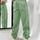 Essnce Pantalones Con Dobladillo Enrollado Y Bloques De Color Con Cintura Elastica Para Mujer