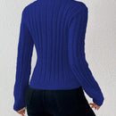 Prive Sueter De Cuello Alto De Color Solido Para Mujer Con Escote De Ojal