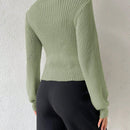 Prive Sueter De Cuello Alto Para Mujer Con Mangas De Farol Huecas