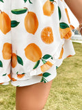 WYWH Shorts Con Dobladillo De Volantes Para Mujer Con Estampado De Frutas