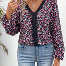 Frenchy Camisa De Manga Larga Con Estampado Floral Y Manga De Farol Para Mujer