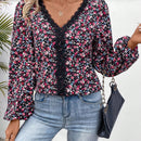 Frenchy Camisa De Manga Larga Con Estampado Floral Y Manga De Farol Para Mujer